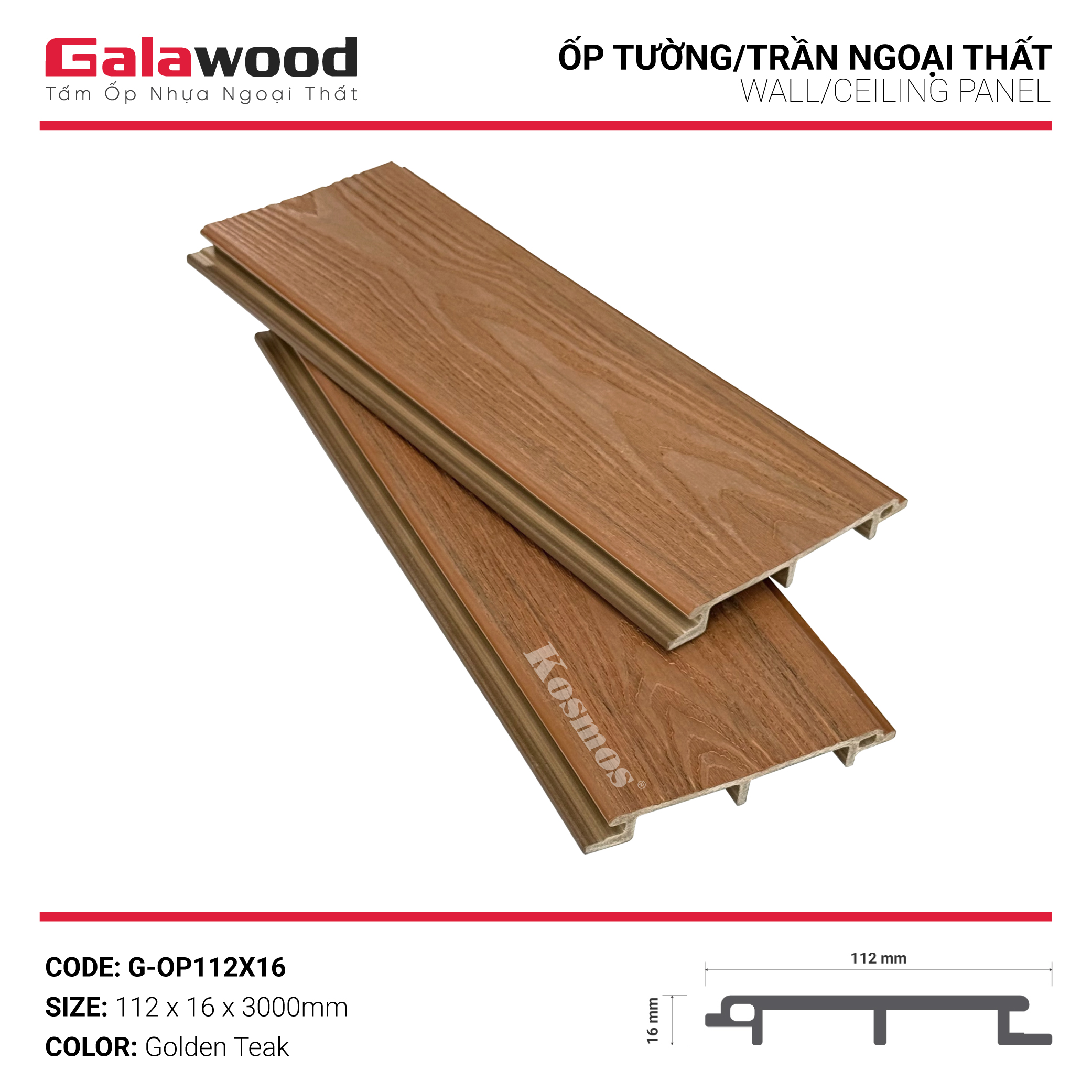 G-OP112X16 Golden Teak